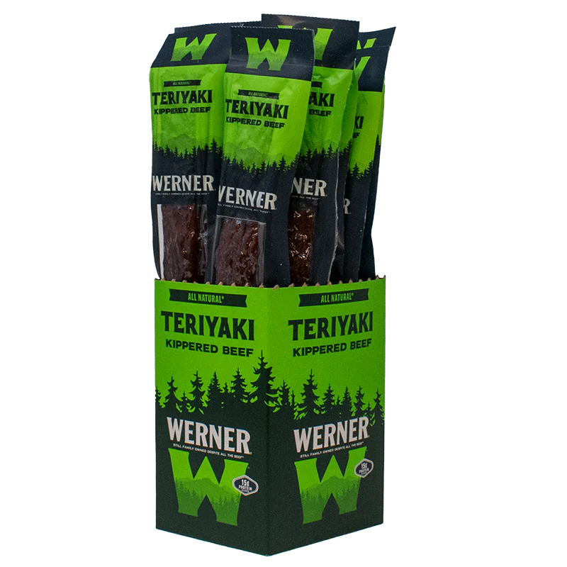 2 Oz Kippered Beef Sticks - Teriyaki - 12 Count