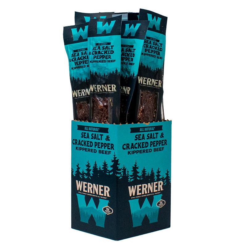 2 Oz Kippered Beef Sticks - Sea Salt & Cracked Pepper - 12 Count