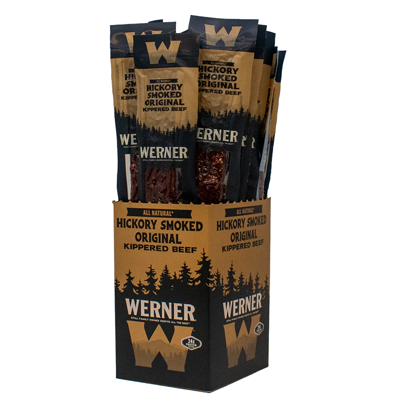 2 Oz Kippered Beef Sticks - Original Hickory Smoked - 12 Count