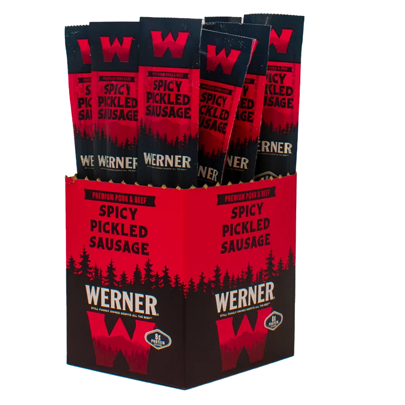 Spicy Pickled Sausage Sticks - 12 Count