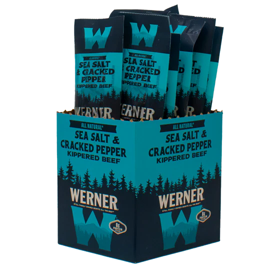 1 Oz Kippered Beef Sticks - Sea Salt & Cracked Pepper - 12 Count