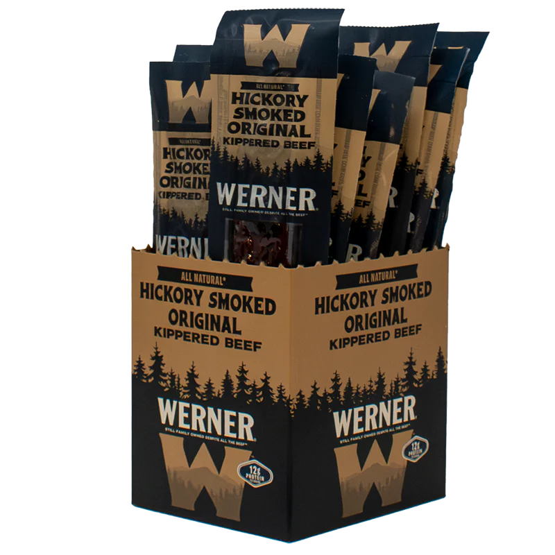 1 Oz Kippered Beef Sticks - Original Hickory Smoked - 12 Count