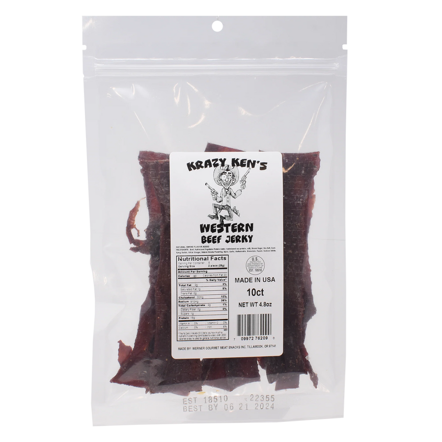 BULK - Krazy Ken's Western Beef Jerky - 10 Count Bulk
