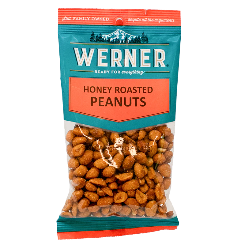 6 Snack Bags - Peanuts - Honey Roasted