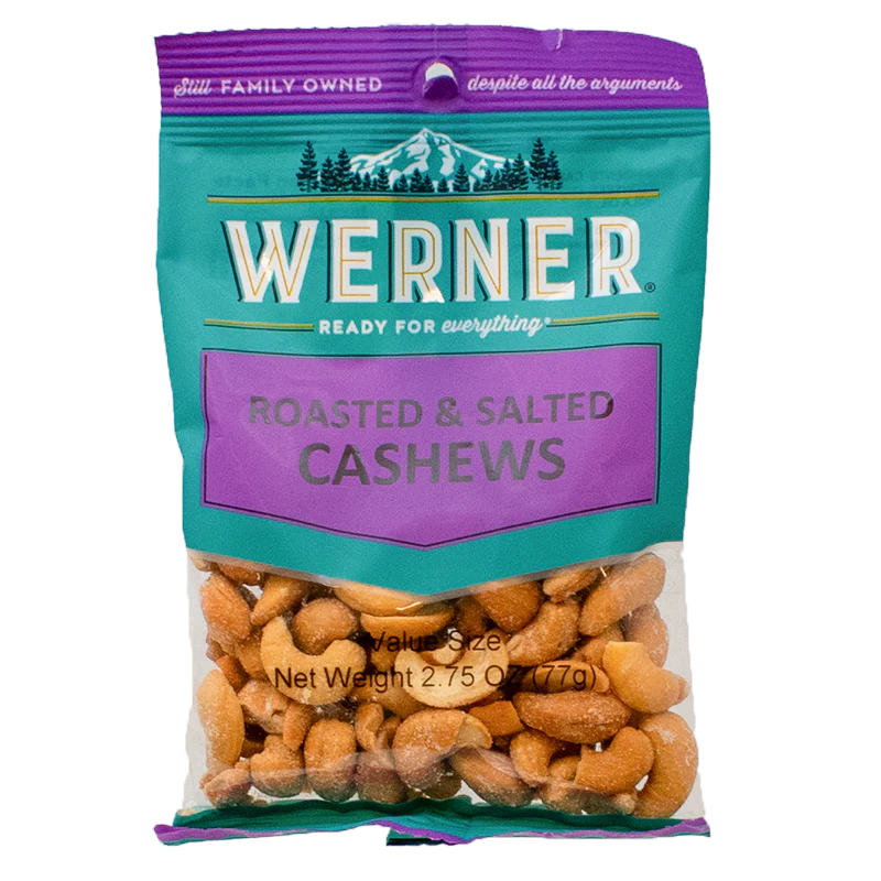 6 Snack Bags - Cashews - Roasted Salted