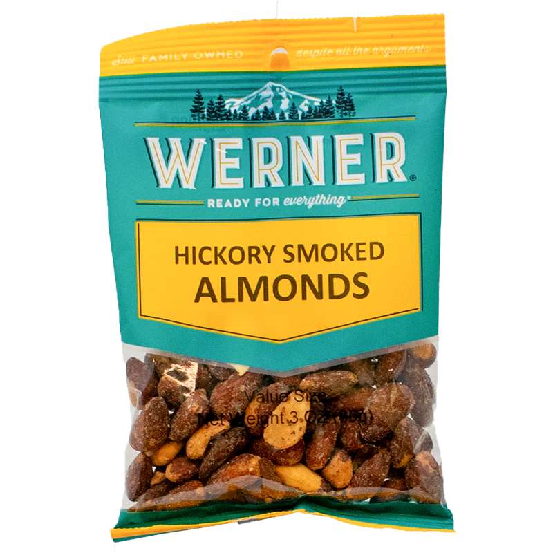 6 Snack Bags - Almonds - Hickory Smoked